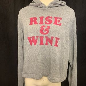 Rise and Wine Graphic Long Sleeved Hoodie